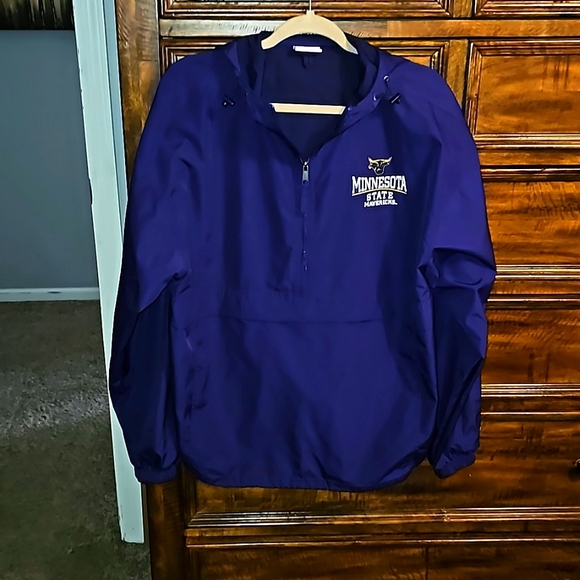 Minnesota Mavericks mens sz large  windbreaker pullover hooded jacket!! Mint! - Picture 2 of 5